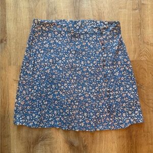 Madewell Floral Blue Skirt